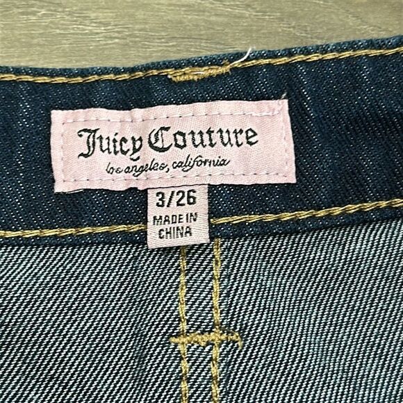 Juicy Couture High Rise Wide Leg Rhinestone Embellished Blue Jeans Size 26 - Picture 12 of 12